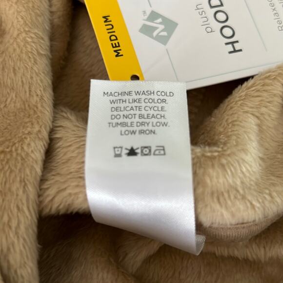 Tan Velour Plush Hooded Pullover Top Woman Size Medium NWT - Picture 10 of 10